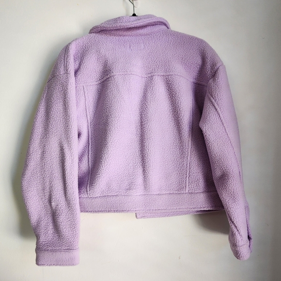 NWT OBEY Melanie Fleece Trucket Jacket Size M in Purple Rose - Picture 10 of 13